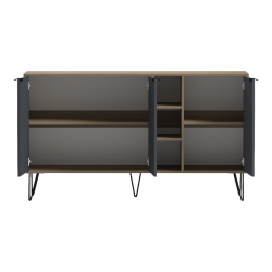 Μπουφές Balain pakoworld sonoma-ανθρακί 142x35.5x83εκ