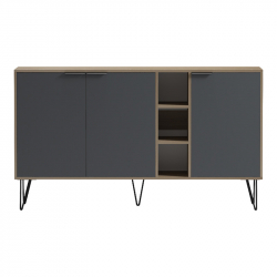 Μπουφές Balain pakoworld sonoma-ανθρακί 142x35.5x83εκ