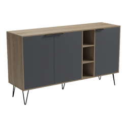 Μπουφές Balain pakoworld sonoma-ανθρακί 142x35.5x83εκ