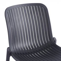 Καρέκλα Teragi στοιβαζόμενη pakoworld pp με UV protection ανθρακί 58x43.5x82εκ