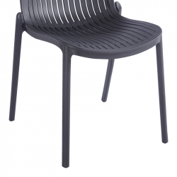 Καρέκλα Teragi στοιβαζόμενη pakoworld pp με UV protection ανθρακί 58x43.5x82εκ