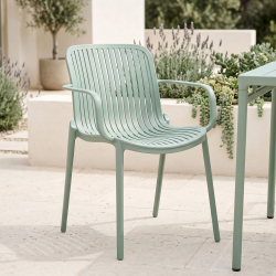 Πολυθρόνα Teragi στοιβαζόμενη pakoworld pp με UV protection πράσινο 59x57x82εκ