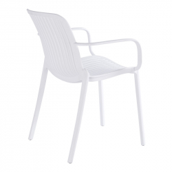 Πολυθρόνα Teragi στοιβαζόμενη pakoworld pp με UV protection λευκή 59x57x82εκ