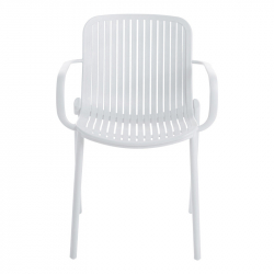 Πολυθρόνα Teragi στοιβαζόμενη pakoworld pp με UV protection λευκή 59x57x82εκ