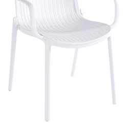 Πολυθρόνα Teragi στοιβαζόμενη pakoworld pp με UV protection λευκή 59x57x82εκ