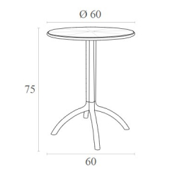 OCTOPUS Φ60Χ75εκ. YELLOW ΤΡΑΠΕΖΙ ΠΟΛ/ΝΙΟΥ