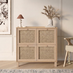 Κονσόλα ArteLibre AESIR Φυσικό Μοριοσανίδα/Rattan 90x35x85.2cm