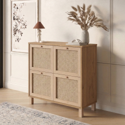Κονσόλα ArteLibre AESIR Φυσικό Μοριοσανίδα/Rattan 90x35x85.2cm