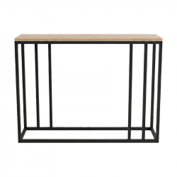 Κονσόλα Cansbia pakoworld oak με μαύρο μέταλλο 100x25x75εκ