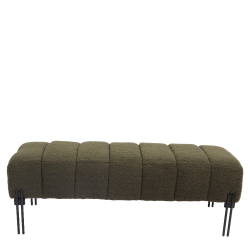 Παγκάκι Ottoman ArteLibre KUBO Πράσινο Ύφασμα Teddy/Μέταλλο 40x116.5x50cm