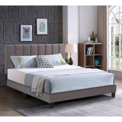 ALLEGRO Κρεβάτι Διπλό 160x200cm, Ύφασμα Cappuccino, με Κεφαλάρι πολλαπλών θέσεων  169x215x117/127cm