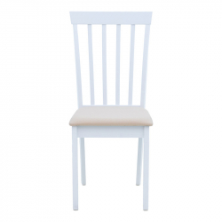 Καρέκλα Houston pakoworld rubberwood σε λευκή απόχρωση 40x49x94εκ