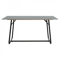 Τραπέζι Revello pakoworld sintered stone μαύρο μαρμάρου-μαύρο 150x90x75εκ
