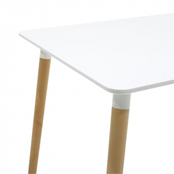 Τραπεζαρία Natali-Noor pakoworld σετ 5τεμ MDF λευκό-γκρι-πόδια φυσικό 120x80x76εκ