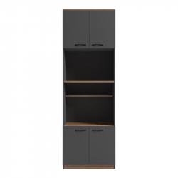 Ντουλάπα κουζίνας Rowan pakoworld σε ανθρακί-oak απόχρωση 60x42x182εκ