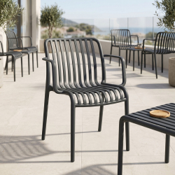Πολυθρόνα Zoi pakoworld pp ανθρακί 55.5x57.5x79εκ
