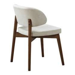 Καρέκλα Siena pakoworld rubberwood σε καρυδί-εκρού απόχρωση 48x50x81εκ
