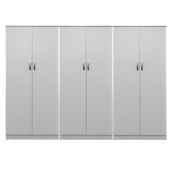 Ντουλάπα εξάφυλλη Athos ΙΙ pakoworld λευκή 240x42x180εκ