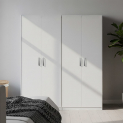 Ντουλάπα τετράφυλλη Athos Ι pakoworld λευκή 160x42x180εκ
