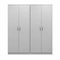 Ντουλάπα τετράφυλλη Athos Ι pakoworld λευκή 160x42x180εκ