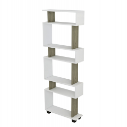 ΒΙΒΛΙΟΘΗΚΗ ΜΕΛΑΜΙΝΗΣ OWLOLIVE GREY ΛΕΥΚΟ 60x19,5x165Yεκ.HM8923.11