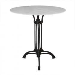 ΤΡΑΠΕΖΙ Sintered Stone-Μαντέμι Τρίνυχο, Επιφάνεια 11mm Απόχρωση White Marble  Φ70  H73,5cm