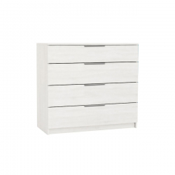 DRAWER Συρταριέρα με 4 Συρτάρια, Απόχρωση Άσπρο  80x40x83cm