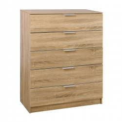 DRAWER Συρταριέρα με 5 Συρτάρια, Απόχρωση Sonoma  80x40x102cm