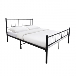 TIVO Κρεβάτι Διπλό, για Στρώμα 160x200cm, Μέταλλο Βαφή Μαύρο  166x208x95cm