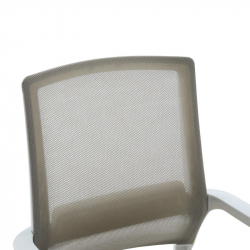 Καρέκλα επισκέπτη Palma pakoworld λευκή- mesh γκρι 46x52x94εκ