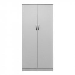 Ντουλάπα δίφυλλη Athos pakoworld σε λευκή απόχρωση 80x42x180εκ