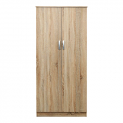 Ντουλάπα δίφυλλη Athos pakoworld σε Sonoma απόχρωση 80x42x180εκ