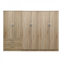 Ντουλάπα εξάφυλλη Athos I pakoworld sonoma 240x42x180εκ