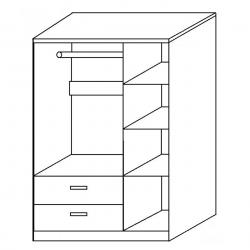 Ντουλάπα ArteLibre TUBEROSA Λευκό Μοριοσανίδα 120x50x180cm