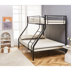 Κουκέτα ArteLibre OSAGE Μαύρο Μέταλλο 200x148x161cm (Στρώματα 90x190cm/140x190cm)