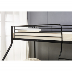 Κουκέτα ArteLibre OSAGE Μαύρο Μέταλλο 200x148x161cm (Στρώματα 90x190cm/140x190cm)