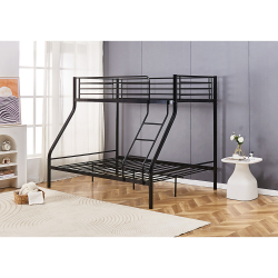 Κουκέτα ArteLibre OSAGE Μαύρο Μέταλλο 200x148x161cm (Στρώματα 90x190cm/140x190cm)