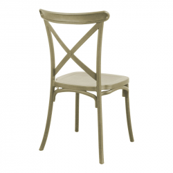 Καρέκλα Crossie pakoworld στοιβαζόμενη pp σε απόχρωση cappucino 38x46.5x82εκ