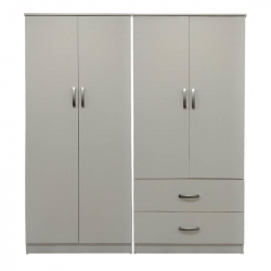 Ντουλάπα τετράφυλλη Athos pakoworld λευκή 160x42x180εκ