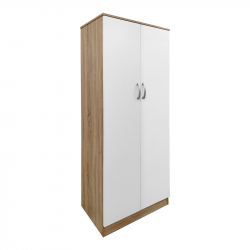 Ντουλάπα εξάφυλλη με πατάρι Athos ΙΙ pakoworld sonoma-λευκή 240x42x240εκ