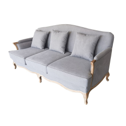 ΚΑΝΑΠΕΣ 2Θ  ΜΕ ΜΑΞΙΛΑΡΙΑ ΓΚΡΙ LINEN-COTTON ΞΥΛΟ ΟΞΙΑ ΑΝΤΙΚΕ 206X93,5Χ95cm