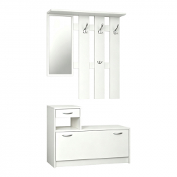 Έπιπλο εισόδου Jentia pakoworld με καθρέπτη λευκό MDF 100x24x186εκ