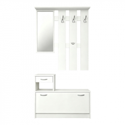 Έπιπλο εισόδου Jentia pakoworld με καθρέπτη λευκό MDF 100x24x186εκ