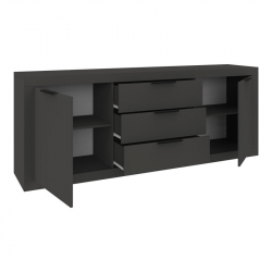 Μπουφές Doha pakoworld σε ανθρακί απόχρωση 210x45x80.5εκ