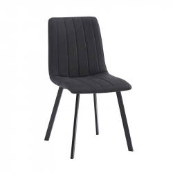 BETTY Καρέκλα Μέταλλο Βαφή Μαύρο, Ύφασμα Suede Μαύρο  45x60x87cm