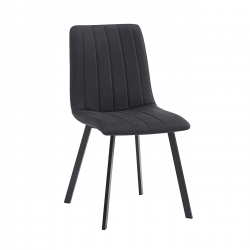 BETTY Καρέκλα Μέταλλο Βαφή Μαύρο, Ύφασμα Suede Μαύρο  45x60x87cm