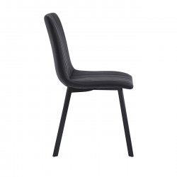 BETTY Καρέκλα Μέταλλο Βαφή Μαύρο, Ύφασμα Suede Μαύρο  45x60x87cm