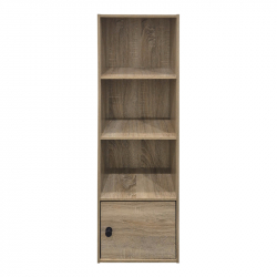 Βιβλιοθήκη-στήλη Lenobia pakoworld με ντουλάπι sonoma 30.5x24x95εκ