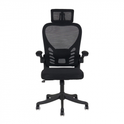 A6225 ΜΑΥΡO MESH ΠΟΛΥΘΡΟΝΑ ΓΡΑΦΕΙΟΥ 64X61X49-124/58-132εκ.