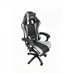 A6060 ΜΑΥΡΟ/ΓΚΡΙ ΠΟΛΥΘΡΟΝΑ GAMING/ΜΕ ΥΠΟΠΟΔΙΟ 64X62X113-121εκ.